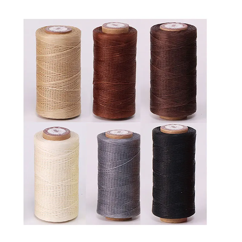 

HQ 50M 150D 0.8mm Flat Waxed Sewing Line thickness Waxed Thread for Leather waxed Cord for Leather Craft Hand Stitching Thread