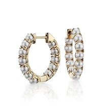 Свежие жемчужные бусы, модные серьги-кольца для женщин и девушек, подарок, ювелирные изделия, модные жемчужные обручи