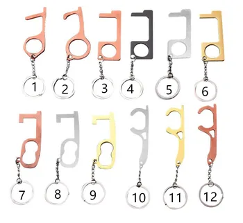 

New 100pcs/lot EDC Door Opener Hygiene Hand Contactless Press Elevator Tool Portable Door Opener Keychain