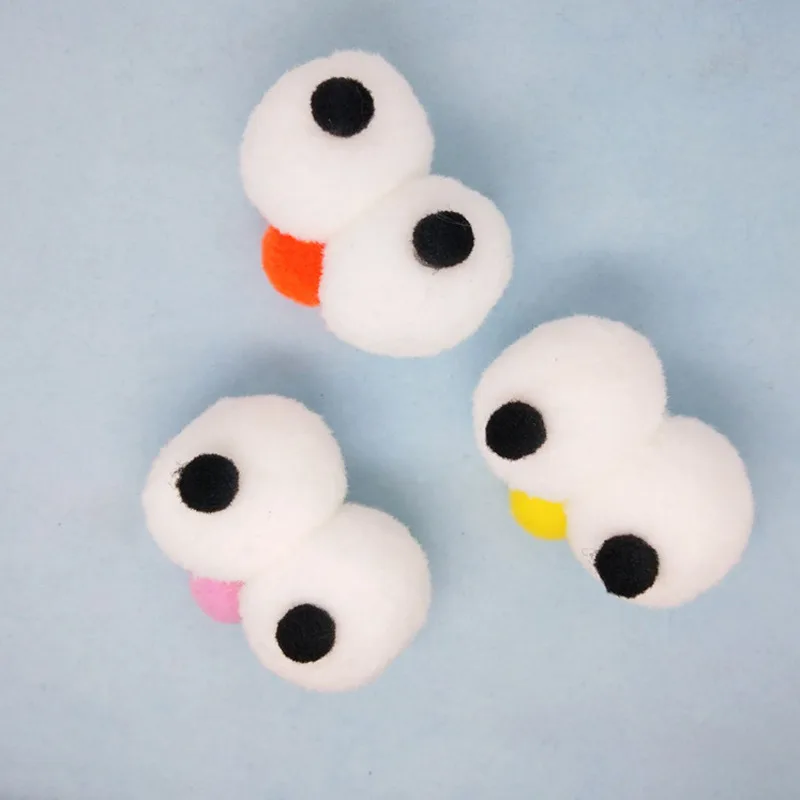 

5cm Eyes 10pcs Handicrafts Soft Round Fluffy PomPoms Ball Mixed Color DIY Arts Crafts Toy For Children Girl Gift Decoration