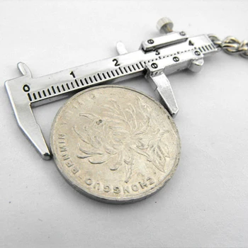 

Special Novelty Simulation Movable Vernier Caliper Model Slide Ruler Key ring ruler Keyring Gift 2 Colors