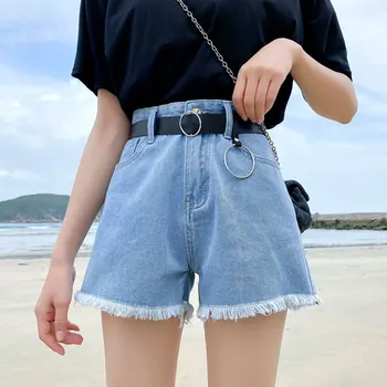 

2020 New Korean Large Size Denim Shorts Female Summer Students High Waist Loose Wide Leg Loose Thin A Hot short Tide