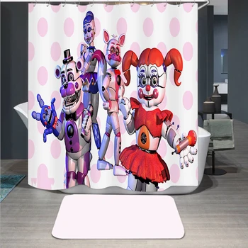 

Adventures of Five Nights at Freddy's 3D Print Shower Curtain Polyester Fabric Bathroom Curtain Waterproof Hook Bath Curtain 04