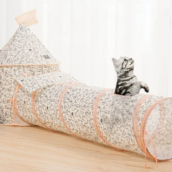 

Cat Toys Cat Tunnel Toy Pop Up Collapsible Cat Cube Kitten Indoor Outdoor Toys Tent Pet Tunnel Toy Foldable Pet Supplies