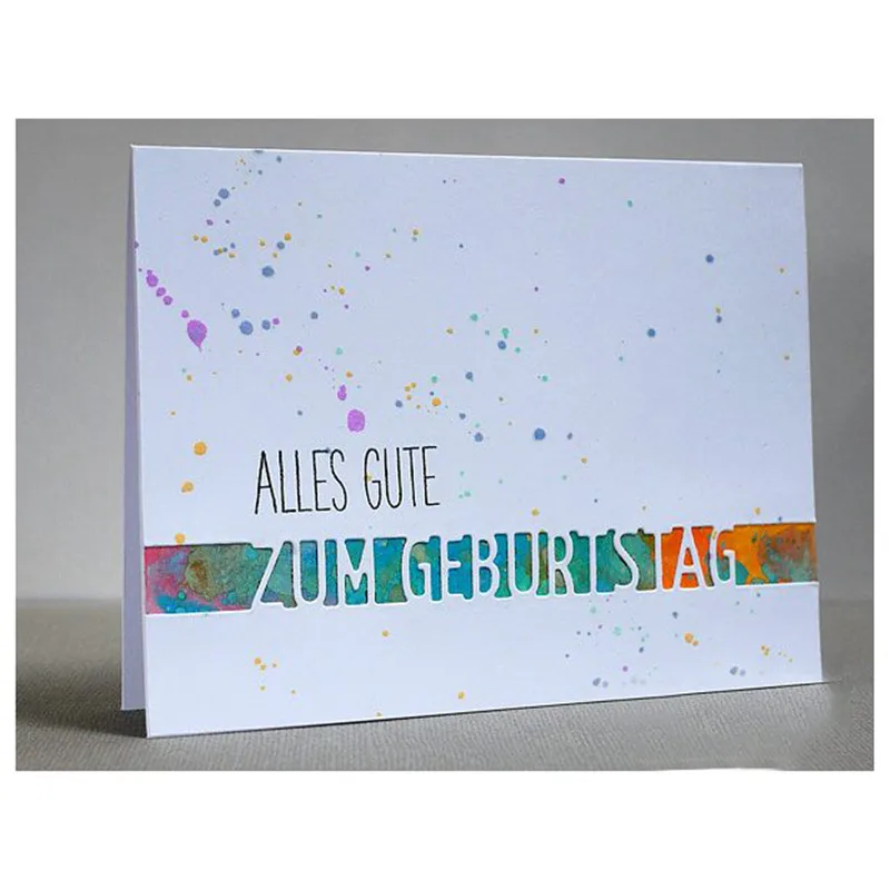 GJCrafts буквы штампы слова металлические Вырубные немецкий Zum Geburtstag трафареты для