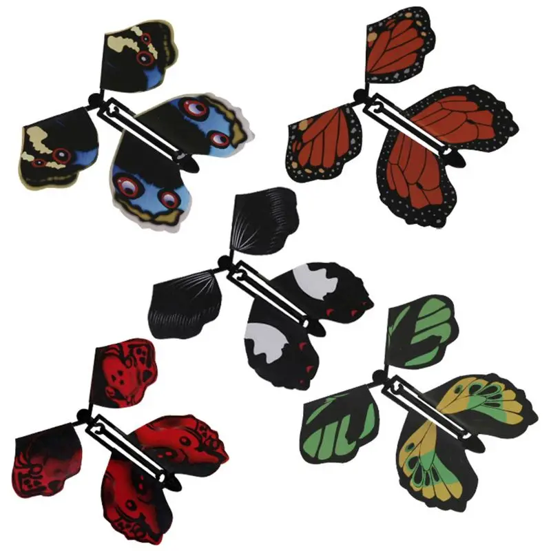 5pcs Magic Flying in the Book Butterfly Rubber Band Powered Wind Up | Игрушки и хобби