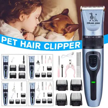 

4Types Washable Hair Trimmer Kit Rechargeable Pet Dog Cat Grooming Clippers Hair Trimmer Groomer Shaver Quiet Clipper