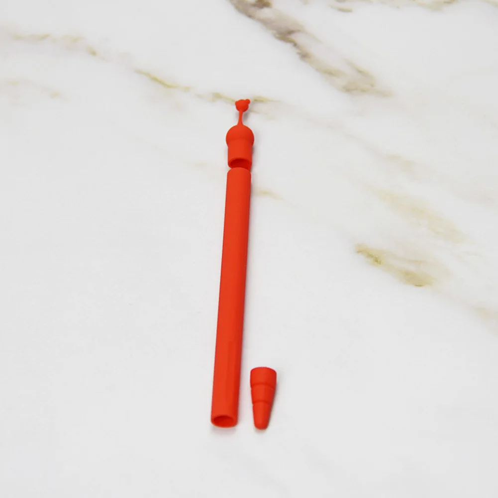 Противоскользящий колпачок для наконечника стилус мягкий милый защитный колпачок карандаша рукав сумка аксессуары, шапка силиконовый чехол для планшета держатель для Apple 1st - Цвета: Красный