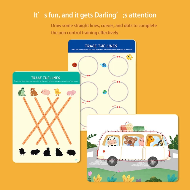 Montessori Children Drawing Toys Tablet DIY Color Shape Math Match Game Book Drawing Set  Learning Educational Toys For Children 3