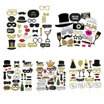 

New Year Christmas Halloween Photo Accessories Thanksgiving Hand Hold Paper Prop 24BC