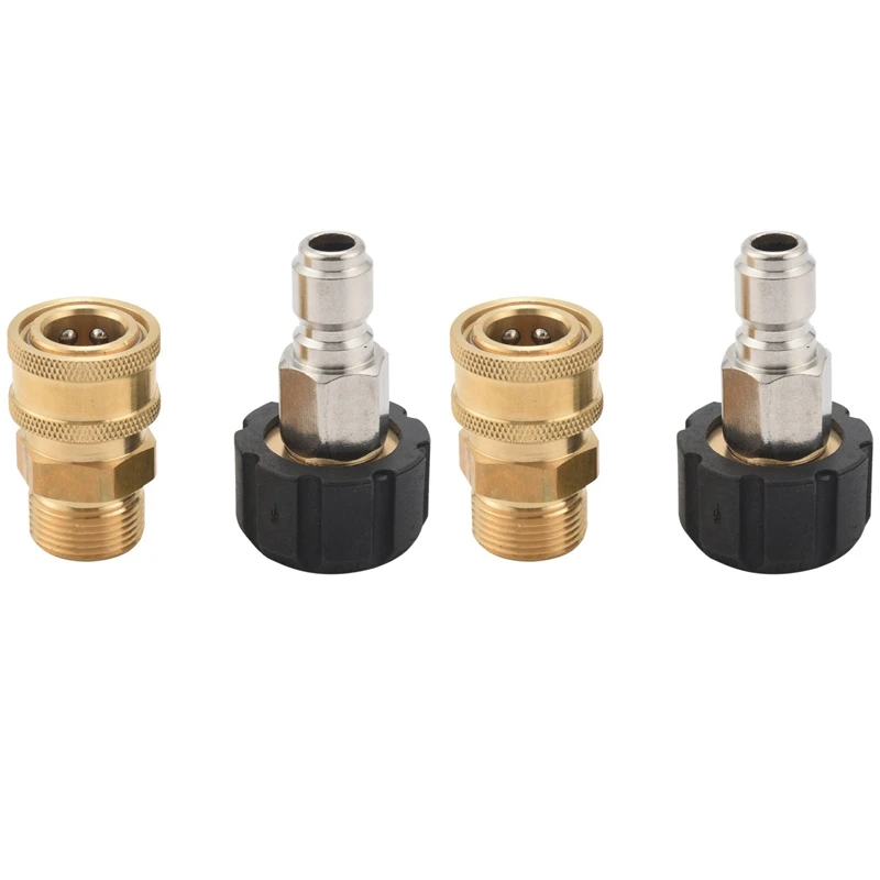 4xPressure Washer Quick Connect Adapter Connectors M22/14 to 1/4 Coupling