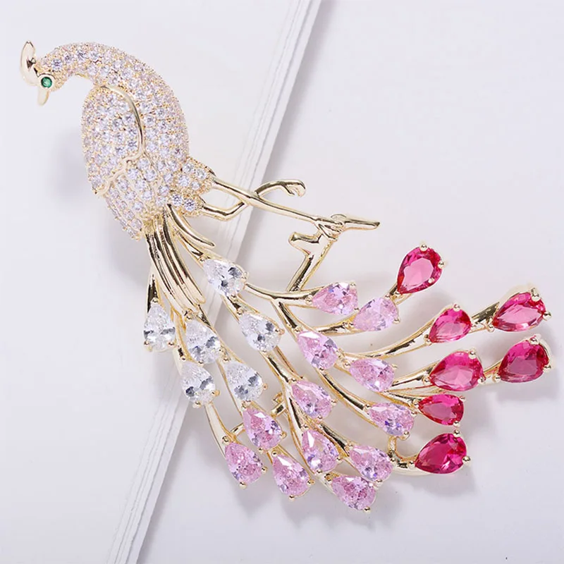 Donia jewelry Europe and the United States new copper inlaid AAA zircon Phoenix brooch peacock brooch female temperament pin