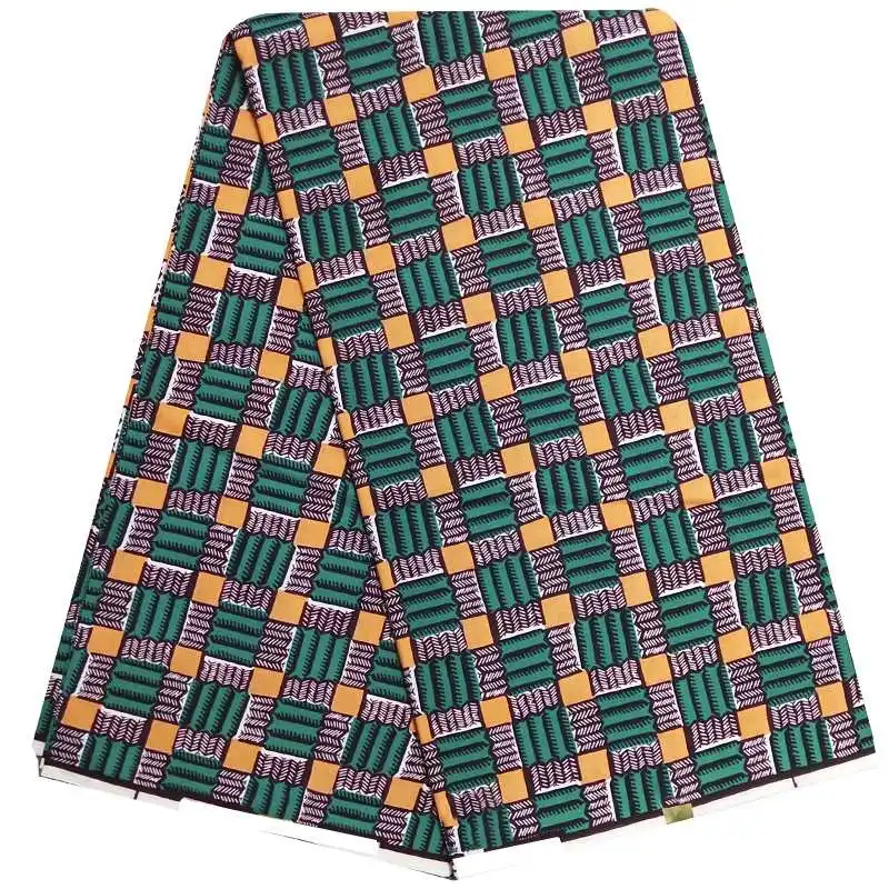

Cottot Quality Nigerian Chitenge Ankara Fabric dutch Ghana Kente Wax African Kitenge Print Fabric For Cloth in 6 yards