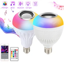 

X 2Pcs E27 Wireless Bluetooth Speaker Lamp RGB Magic Smart Led Blub Remote Control For Smart Home Music Bulb Stage Light
