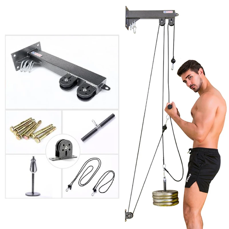 Máquina de poleas y cables para ejercicio en casa, máquina de ejercicios  con accesorios, para entrenamiento de bíceps y antebrazo, cuerda de  tracción, rodillo de muñeca, DIY - AliExpress