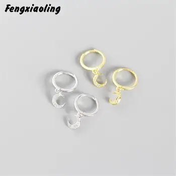 

Fengxiaoling New Fashion Drop Earrings Jewelry Earrings Geometric Ins Style Crescent Moom Earrings For Women Ear Jewelry Brincos
