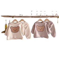 Ensemble de vêtements d'automne pour bébé fille, haut + pantalon imprimé ours de dessin animé pour enfant en bas âge, sweat + pantalon, vêtements d'hiver pour bébé 