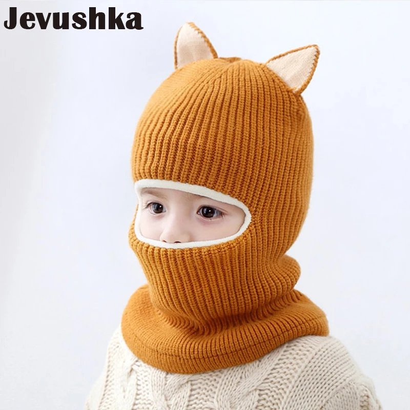 Winter Children Balaclava Hats Knitted Baby Girls and Boys Hat