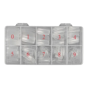 

500Pcs Clear White Natural French False Acrylic Nail Art Tips UV Gel DIY Nail Art Tip Transparent