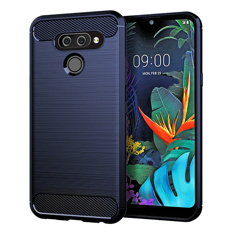 Углеродное волокно чехол для LG G6 мини V50 V40 Q6 V35 V30S G7 Aristo 3 Stylo 5X5 G9 один K10 K12 плюс G7 G8S ThinQ чехол s силиконовый чехол - Цвет: Blue