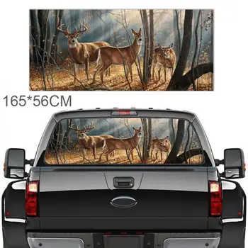 

165 x 56CM PVC Forest Stags Pattern Car Sticker Decals Sun-Resistant Waterproof Rear Windshield Sticker Fit for Trucks SUV Jeep