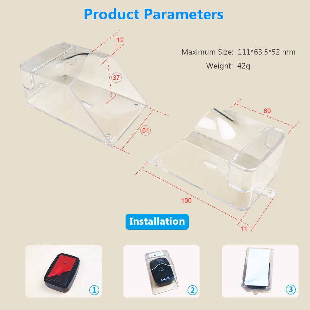 SMATRUL водонепроницаемый чехол беспроводной дверной звонок умный дверной звонок кольцо колокольчик Кнопка передатчик пусковые устройства сильный дождь снег для CACAZI