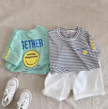 

2020 New Boys Striped T-Shirt Short Sleeve Fashion Cotton Kids Top 3-8t QA830