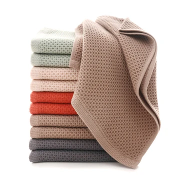 

1PC 100% Cotton Summer Face Towel For Adults Plaid Hand Towel Face Care Magic Bathroom Sport Waffle Towel 35x75cm