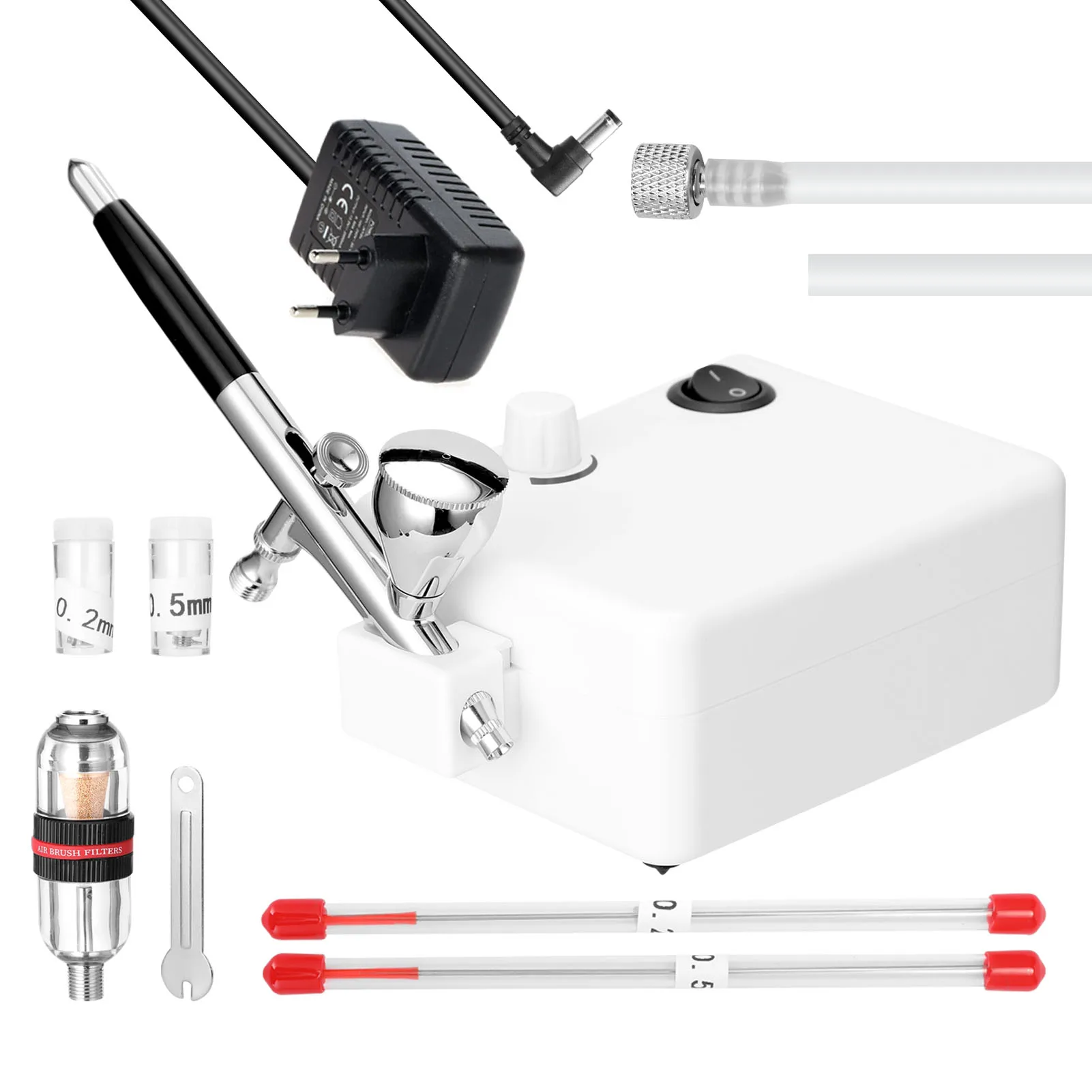 

Professional Gravity Airbrush Air Compressor Kit for Art Painting Craft Tattoo Spray Model Air Brush Nail Tool Set Cake Sprayer