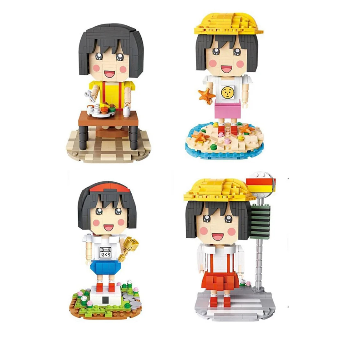 

hot lepining classic creators japan girl Anime Chi-bi Maruko figures mini micro diamond blocks model bricks toys for child gift
