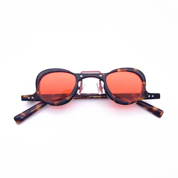 

Belight Optical Fancy Weird Unique Design Vintage Round Retro Acetate Men Women Red Lens Color Sunglass with case 2020508