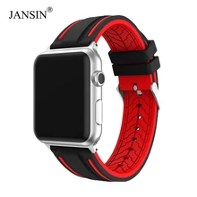 Спортивный ремешок JANSIN для apple watch series 5 4 3 2 браслет iWatch 5 ремешок 40 мм 44 мм мягкий силиконовый ремешок для apple watch 38 мм 42 мм