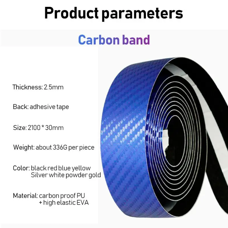 MOTSUV Road Bicycle Handlebar Carbon Fiber Pattern EVA PU Bar Tapes Soft Cycling Damping 2 Bar Plug Non-slip Shock Straps bike handlebar tape bicycle handlebar strap