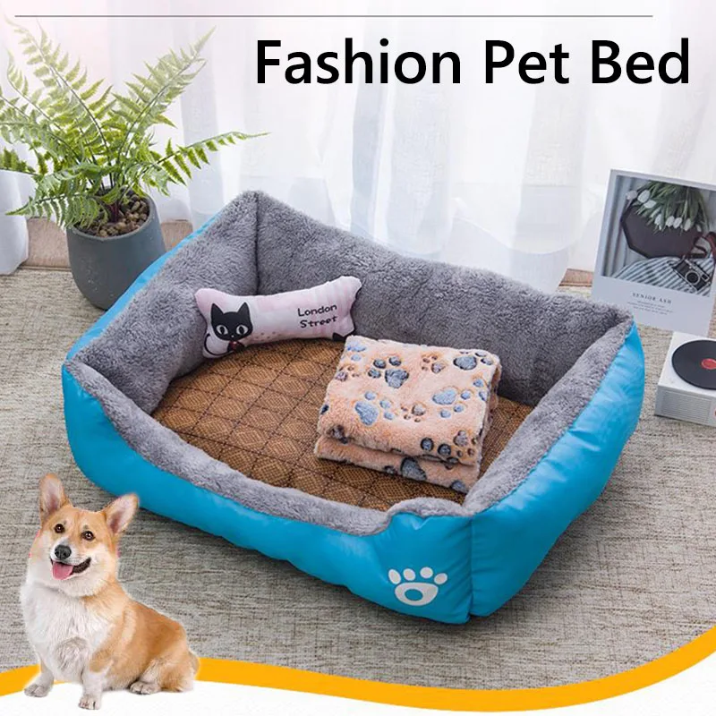 new (S-3XL) Large Pet Cat Dog Bed 8Colors Warm Cozy Dog House Soft Fleece Nest Dog Baskets Mat Autumn Winter Waterproof Kennel