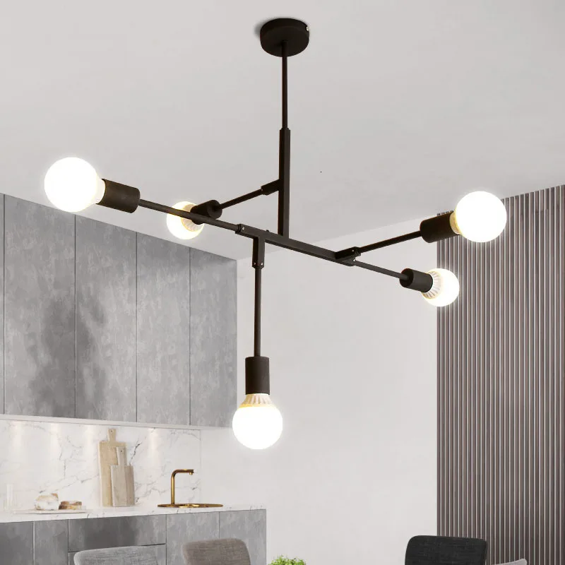 

Vintage Loft Retro sputnik chandelier Kitchen Bar Dining room Bedroom Decor Iron Pipe pendant Lamp Rose Gold Sputnik lights