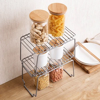 

Anti Slip Bathroom Countertop Kitchen Organizer Portable Carbon Steel Spice Rack Storage Cabinet Durable Cupboard Space Saving