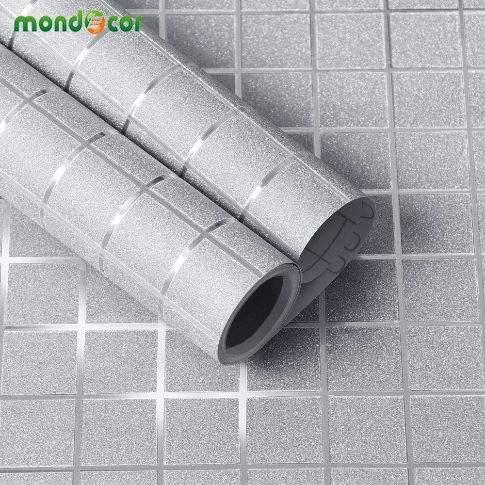 Self Adhesive Glitter Pvc Sticker Silver Gold Wallpaper With Metal