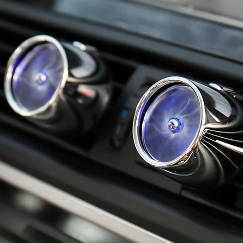 Top Quality Alloy Car Air Freshener with Atmosphere Lights Fragrance Car Perfume Diffuser Cool Fan Auto Perfume Vent Clip