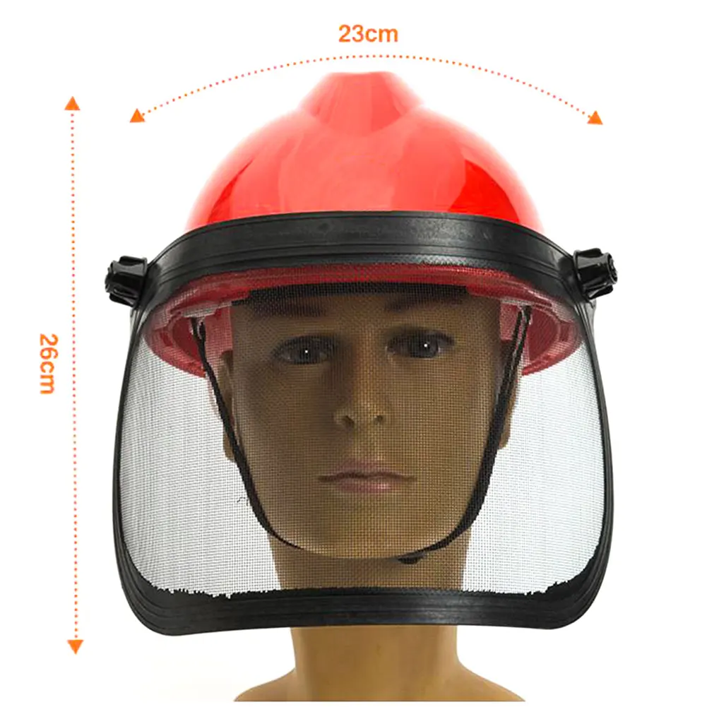Шлем металлический козырек трава триммер полная лицевая сетка 180 градусов регулируемая лесная садовая защитные наушники шляпа на открытом воздухе рабочее место
