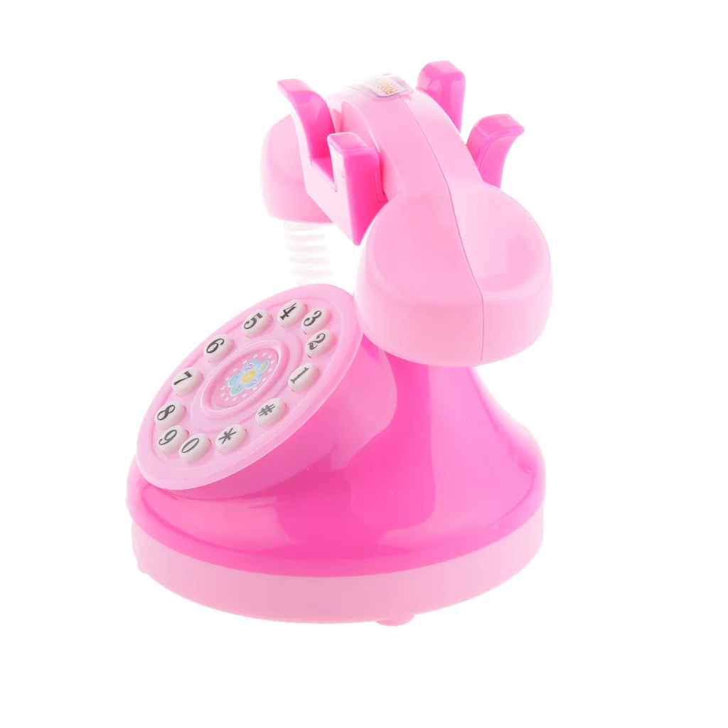 Mini Pink Telephone Pretend Play Home Appliance Toy For Boys & Girls
