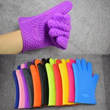 Мода 1 шт. пищевой жаростойкий силиконовый кухонный гриль печь перчатки для готовки рукавица для Гриль-барбекю прихватка