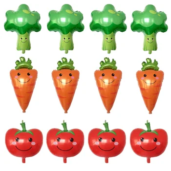 

12pcs Vegetables Balloons Sets Decor Balloons Sets for Party Gathering Birthday (4pcs Broccoli Pattern, 4pcs Carrots Pattern, 4p