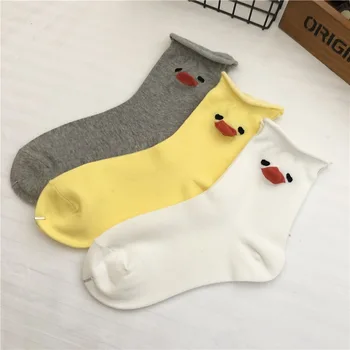 

Duck Solid Sock for Woman Short Unisex Happy Adult Standard Sox Cartoon Geometric Socks Cotton Autumn Female Trendy Calcetines