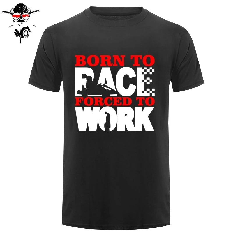 Мужская футболка Born To Racing с надписью forced work Забавные футболки из полиэстера для