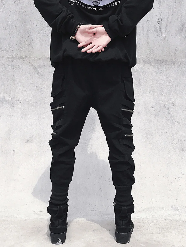 hop carga harajuku preto moda casual alta rua roupas masculinas