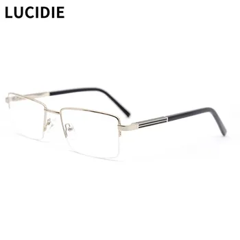 

LUCIDIE 2020 Fashion New Men Metal Eyeglasses Square Half-frame Glasses Frame Vintage Spectacles Optical Prescription Eyewear