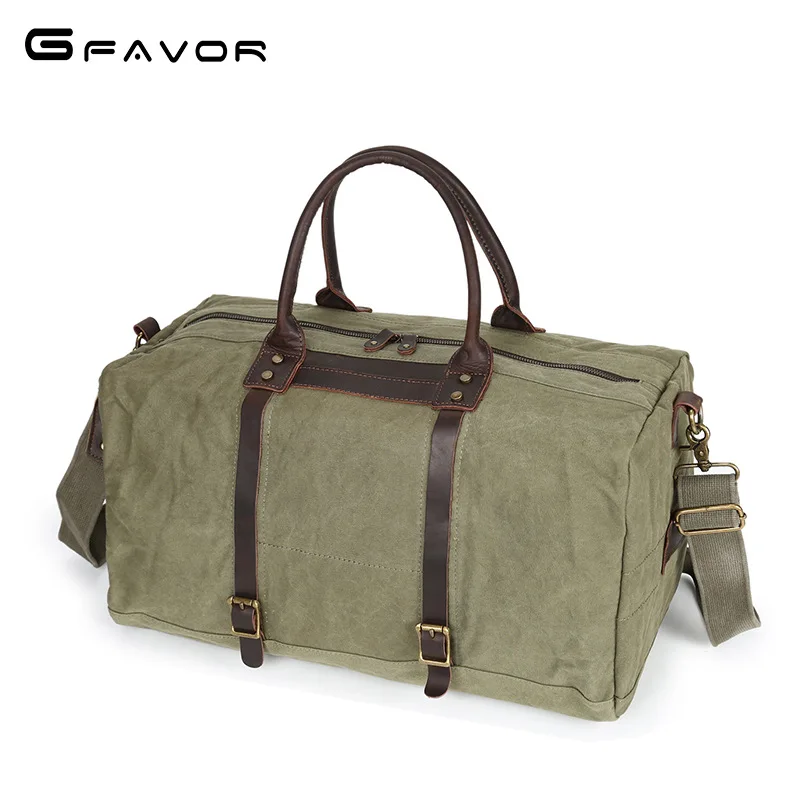 

SOURCE New Style Canvas Bag with Leather Bag Hand Large-Volume Embroidered Retro Men's Luggage Bag Waterproof
