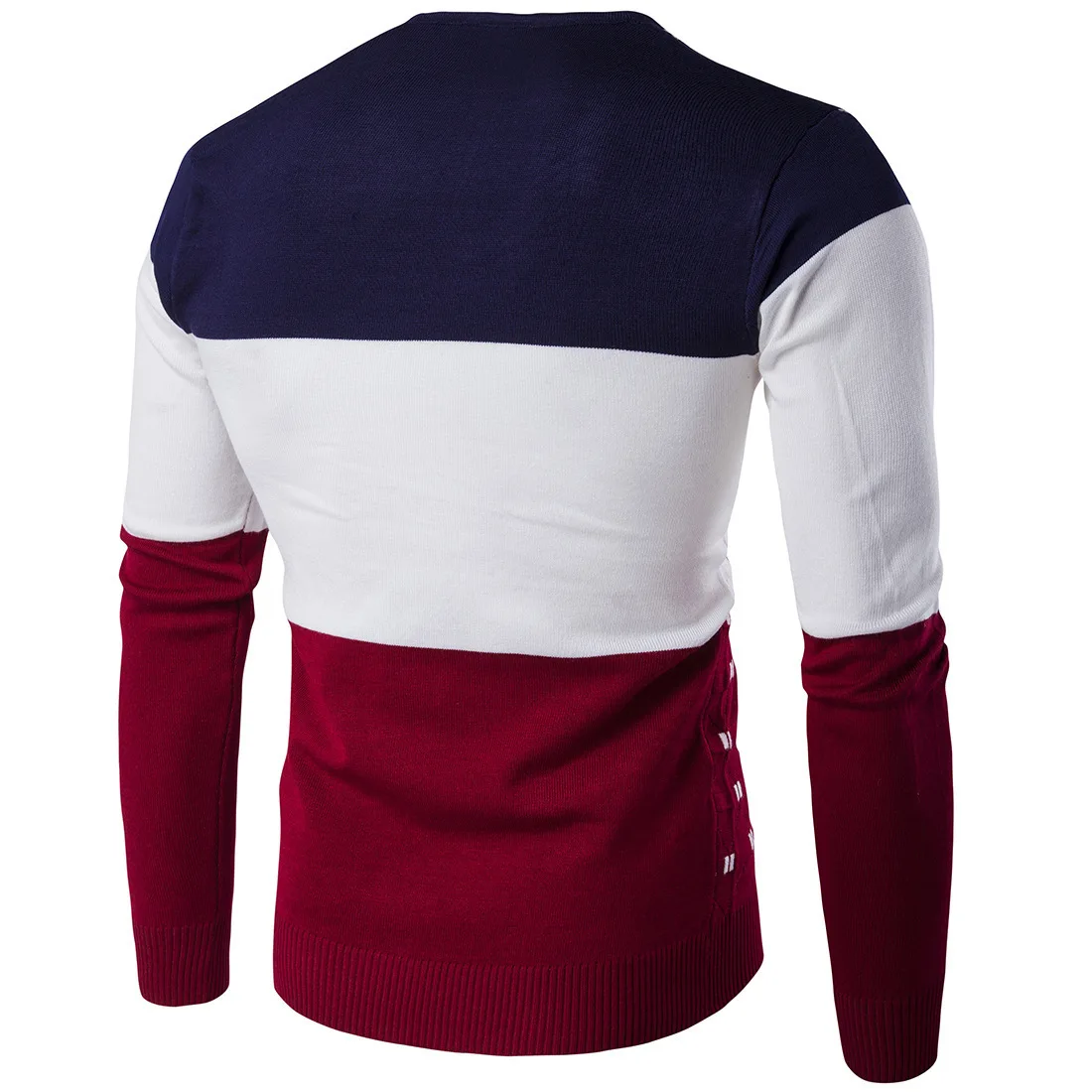 2019 новый полосатый свитер мужской теплый длинный рукав v-образный вырез зимняя одежда для мужской моды Slim Fit принт пуловер свитер 5 цветов