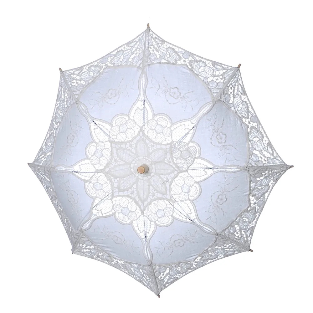 Винтажные вечерние свадебные украшения ручной работы, кружевной зонтик с защитой от ультрафиолета и ручкой, декоративный кружевной зонтик A30731