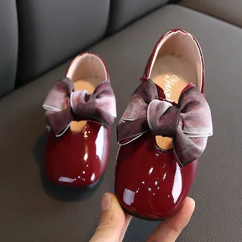 

2020 New Bow Girl Leather Shoes For School Autumn Party Big Kids Princess Wedding Children Shoes 3 4 5 6 7 8 9 10 11 12 Year